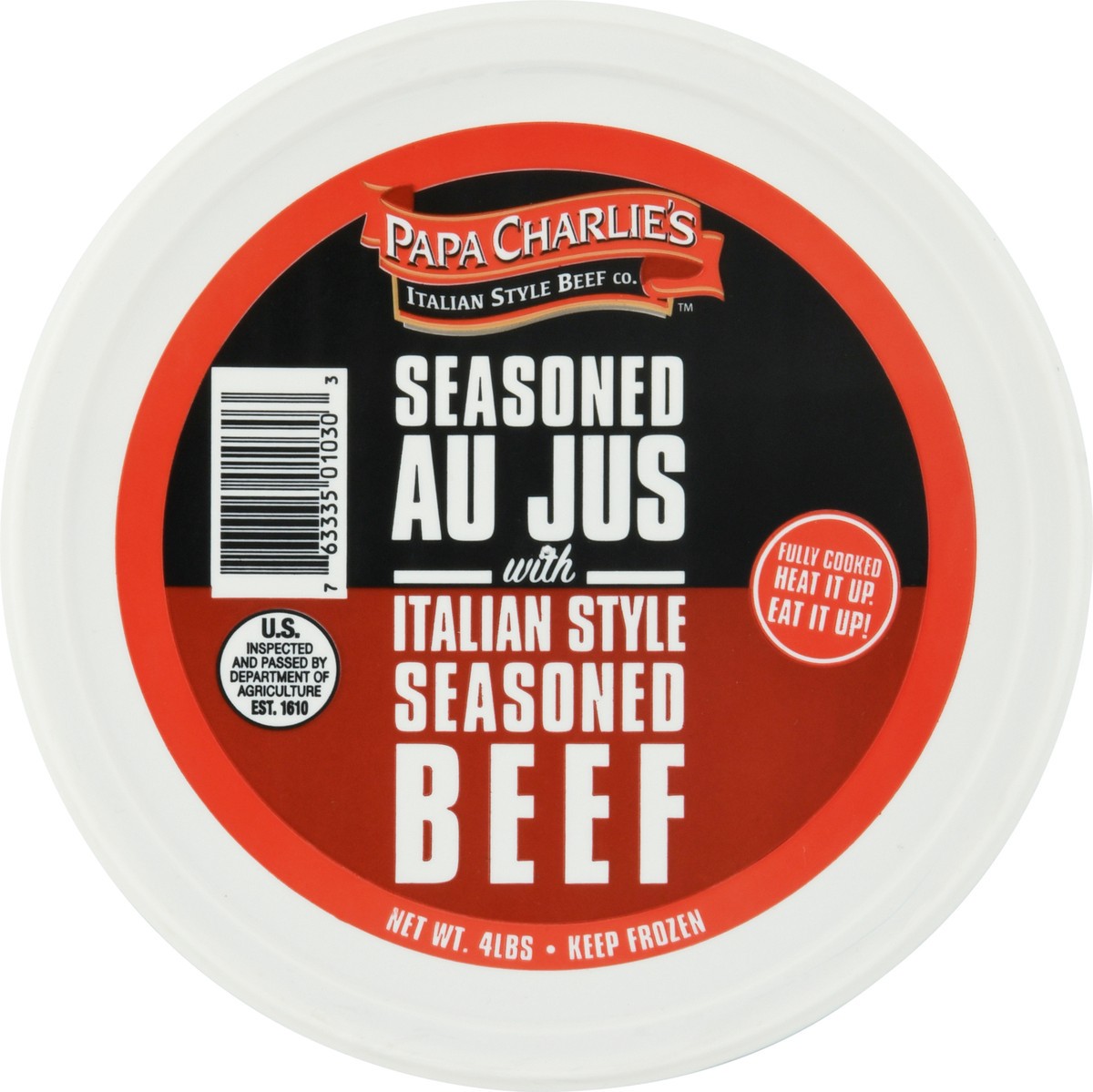 slide 8 of 9, Papa Charlie's Seasoned Au Jus with Italian Style Seasoned Beef 4 lb, 4 lb