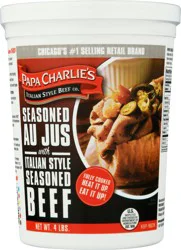 Papa Charlie's Seasoned Au Jus with Italian Style Seasoned Beef 4 lb
