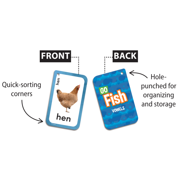 slide 2 of 3, Teacher Created Resources Go Fish Vowels Flash Cards, 5-1/8"" X 3-1/8"", 5Th Grade, Pack Of 56 Flash Cards, 56 ct