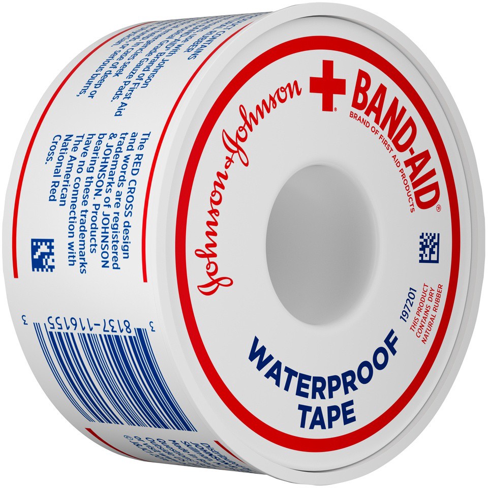 slide 5 of 6, BAND-AID of First Aid Products 100% Waterproof Self-Adhesive Medical Tape Roll to Secure Bandages & Dressings, Easy Tear Durable First Aid Wound Care Bandage Tape, 1 Inch by 10 Yards, 10 yd