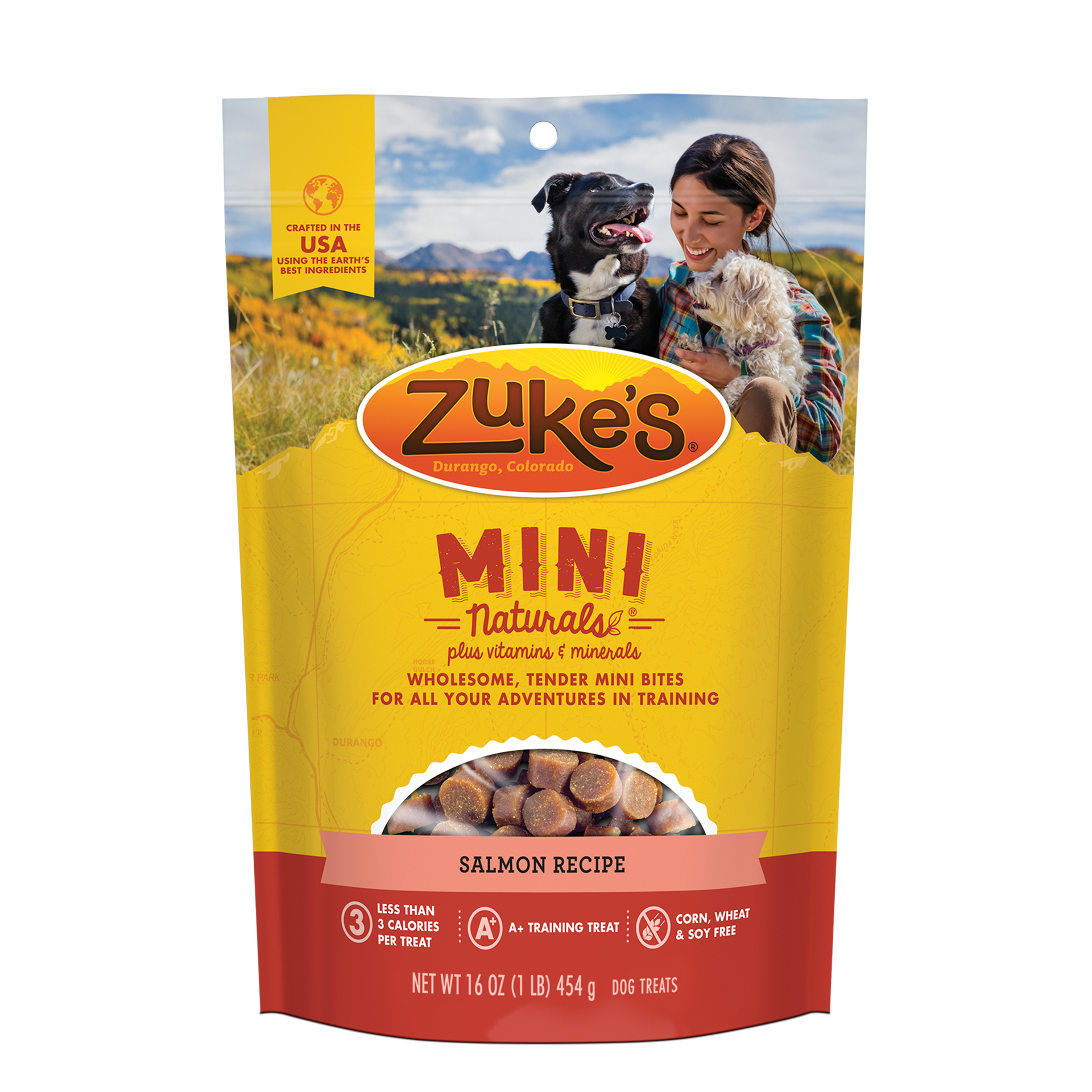 slide 1 of 4, ZUKES Zuke's Mini Naturals Dog Training Treats Salmon Recipe, Soft Dog Treats - 16 oz Bag, 16 oz