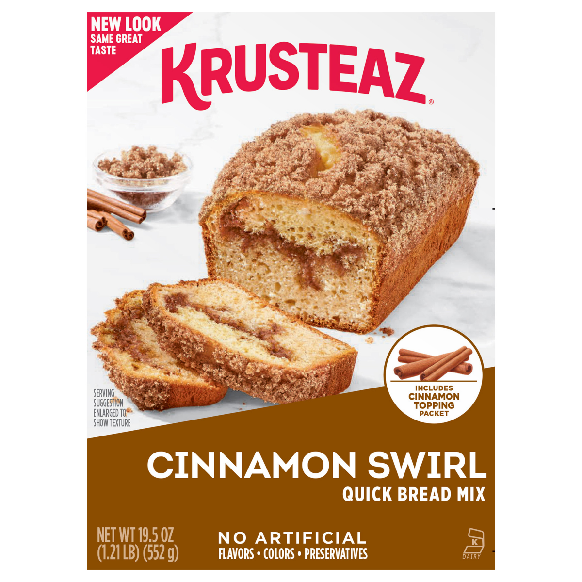 slide 1 of 29, Krusteaz Cinnamon Swirl Quick Bread Mix, 19.5 oz