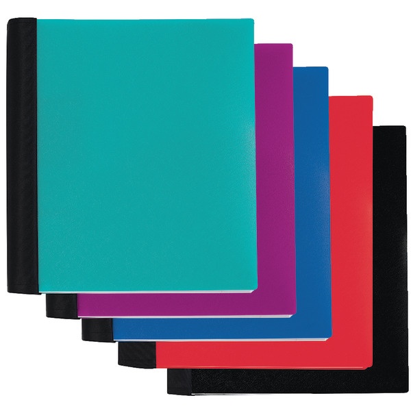slide 1 of 8, Office Depot Brand Spiral Stellar Poly Notebook, 9'' X 11'', 5 Subject, College Ruled, 200 Sheets, 56% Recycled, Assorted, 200 ct