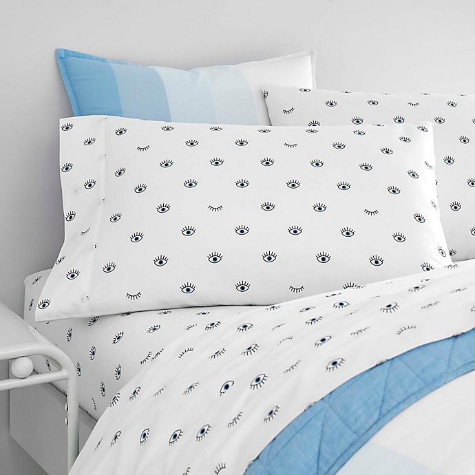 slide 3 of 5, Now House by Jonathan Adler Vally Reversible Full/Queen Duvet Cover Set - Blue, 3 ct