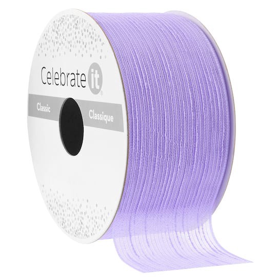 slide 1 of 2, 1.5" X 3yd. Purple Sheer Ribbon By Celebrate It Classic, 1.5 in x 3 yd