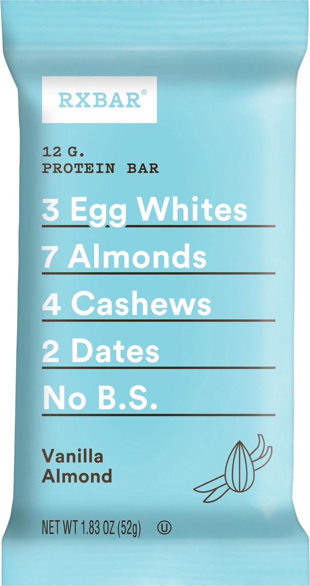 slide 11 of 12, RXBAR Protein Bar, Vanilla Almond, 1.83 oz, 1 ct