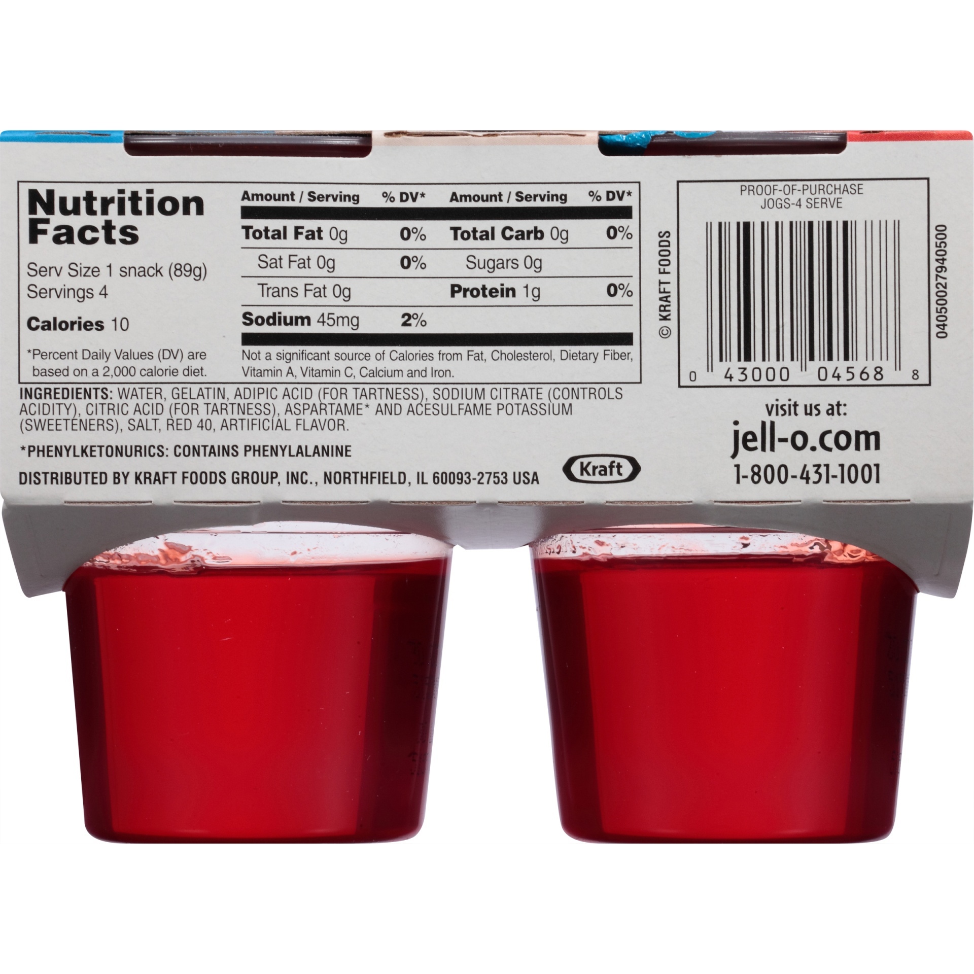 slide 4 of 6, Jell-O Strawberry Sugar Free Ready-to-Eat Jello Cups Gelatin Snack Cups, 4 ct; 12.5 oz