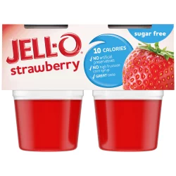 Jell-O Strawberry Sugar Free Ready-to-Eat Jello Cups Gelatin Snack Cups