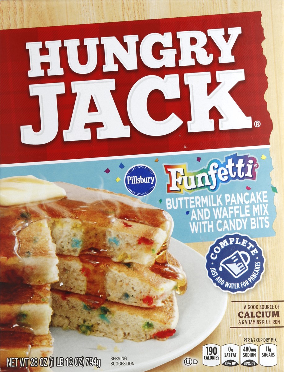 slide 5 of 6, Hungry Jack Complete Funfetti Buttermilk Pancake Waffle Mix, 28 oz