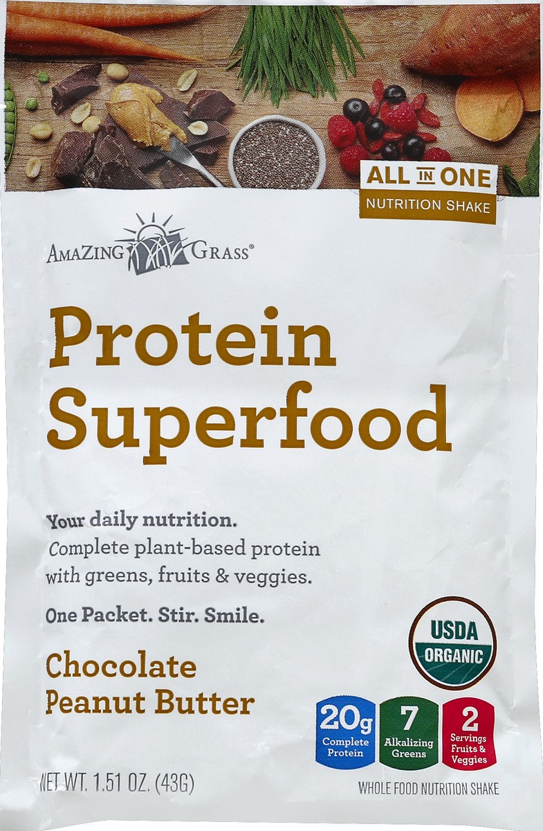 slide 2 of 2, Amazing Grass Peanut Butter Chocolate Superfood Packet, 1.51 oz