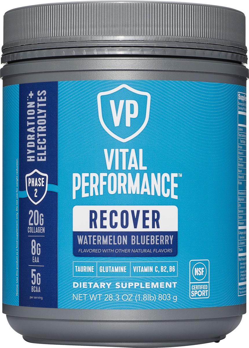 slide 2 of 2, Vital Performance Recover Watermelon Blueberry BCAA Powder 28.3 oz, 28.3 oz