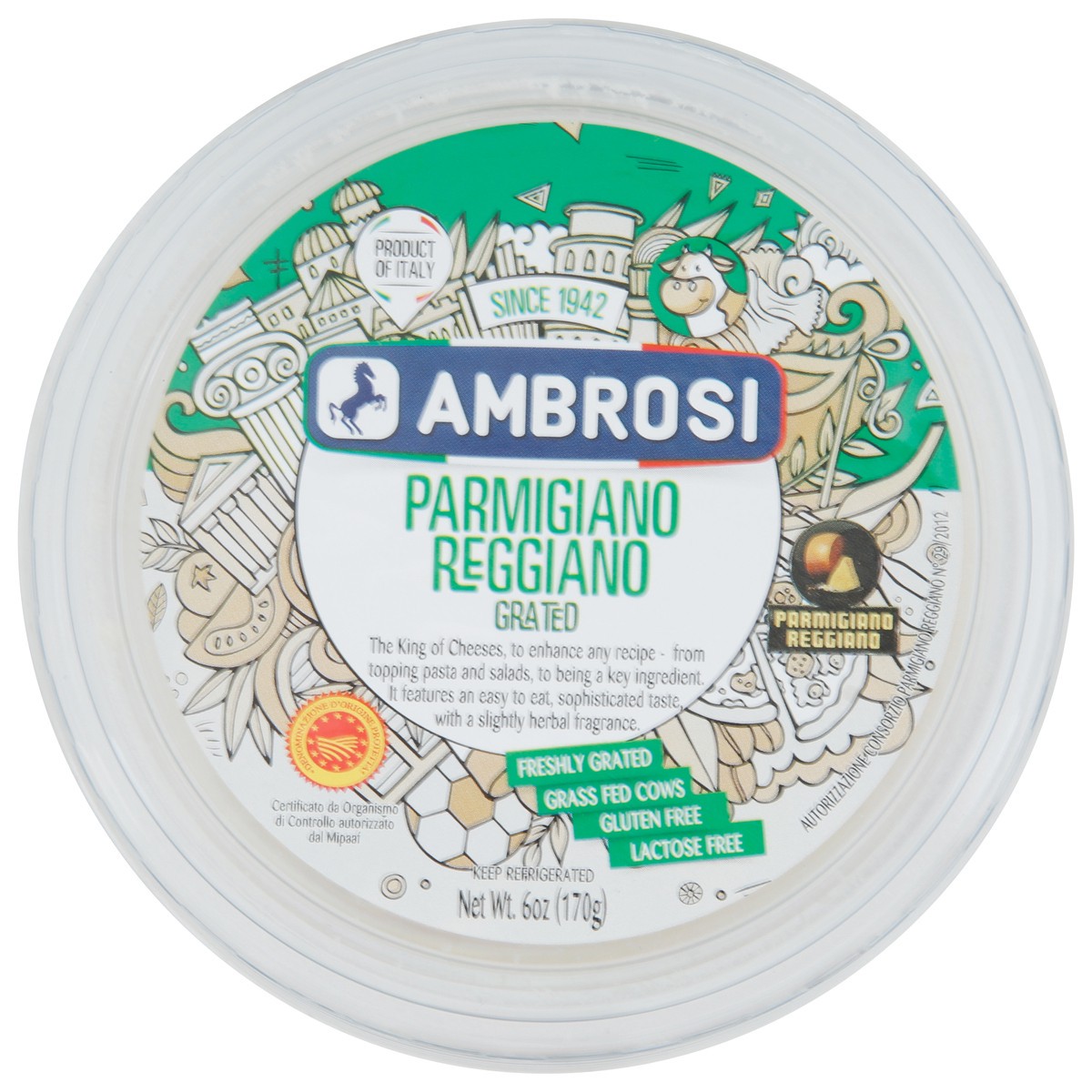 slide 5 of 7, Ambrosi Parmigiano Reggiano Grated Cheese 6 oz, 6 oz