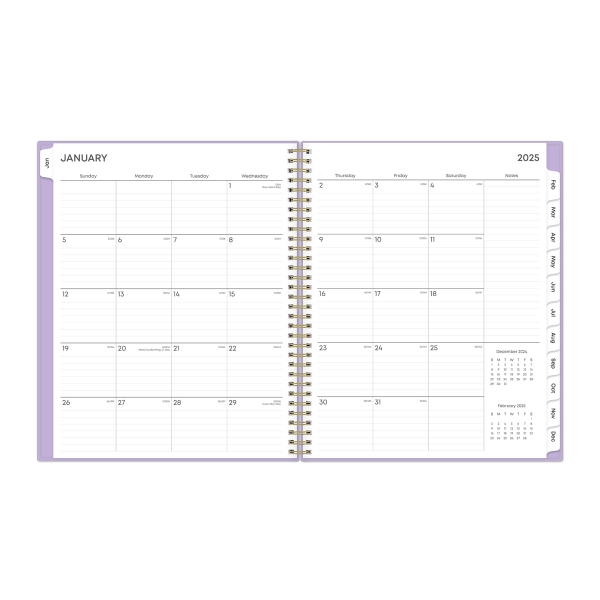 slide 7 of 8, 2025 Blue Sky Weekly/Monthly Planning Calendar, 8-1/2"" X 11"", Wisteria, January To December, 148906, 1 ct