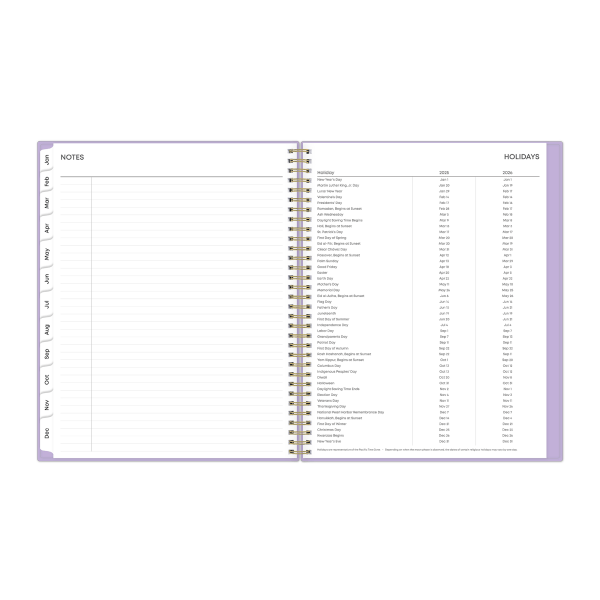 slide 3 of 8, 2025 Blue Sky Weekly/Monthly Planning Calendar, 8-1/2"" X 11"", Wisteria, January To December, 148906, 1 ct