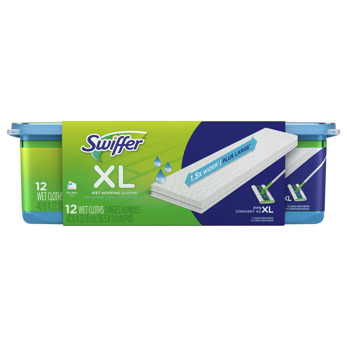 slide 1 of 3, Swiffer Sweeper X-Large Wet Mopping Pad, Multi Surface Refills for Swiffer Floor Mop, Open Window Fresh Scent, 12 Count, 12 ct