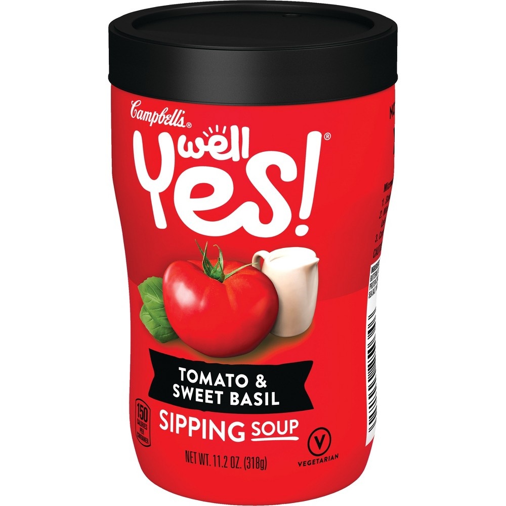 Campbell's Well Yes Tomato And Sweet Basil Sipping Soup 11.2 oz Shipt