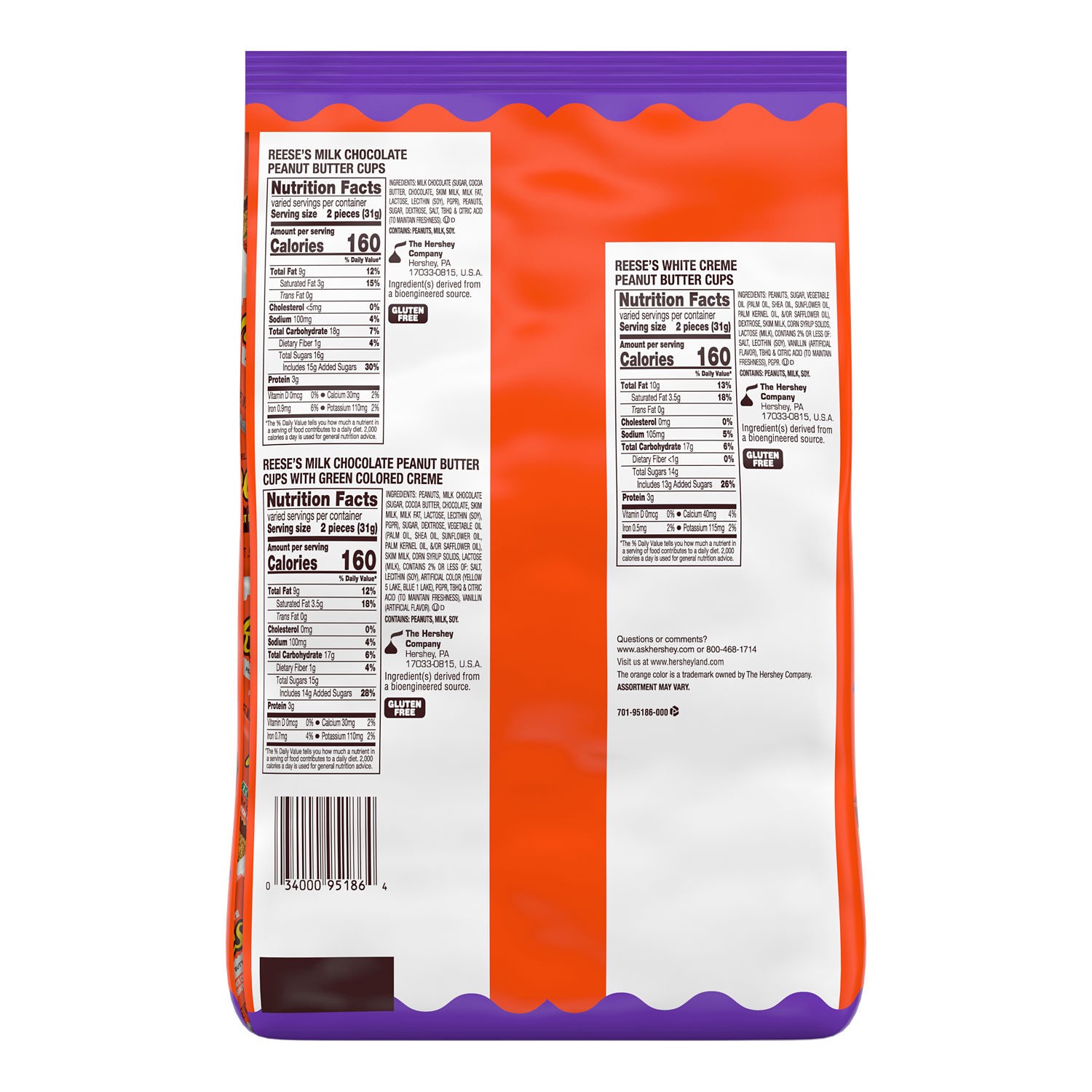 slide 2 of 8, Reese's Halloween Lovers Assortment Peanut Butter Cups Candy 75 Pieces, 75 ct