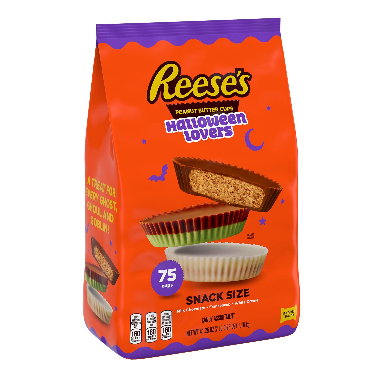 slide 1 of 8, Reese's Halloween Lovers Assortment Peanut Butter Cups Candy 75 Pieces, 75 ct