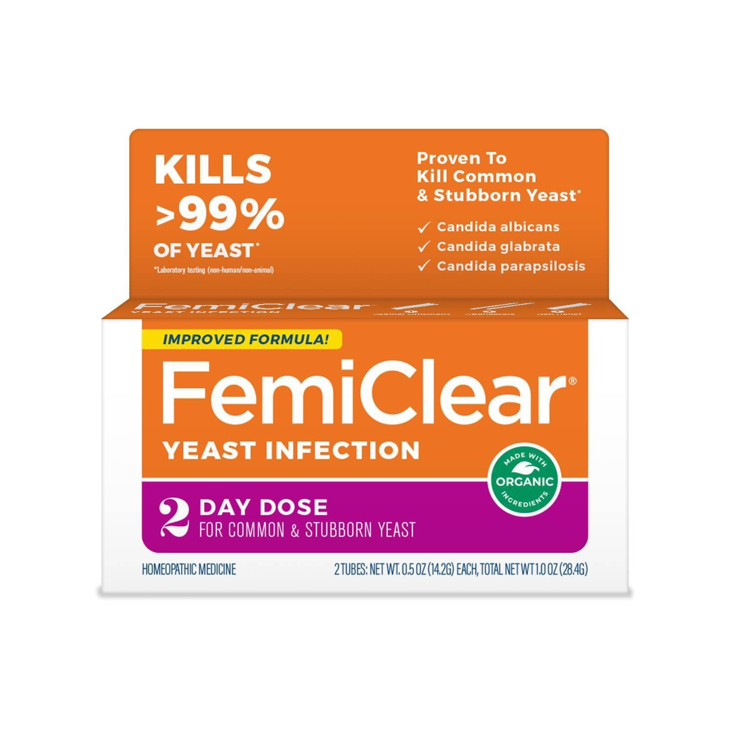 slide 1 of 4, FemiClear Yeast Infection Treament, 2 ct; 0.5 oz