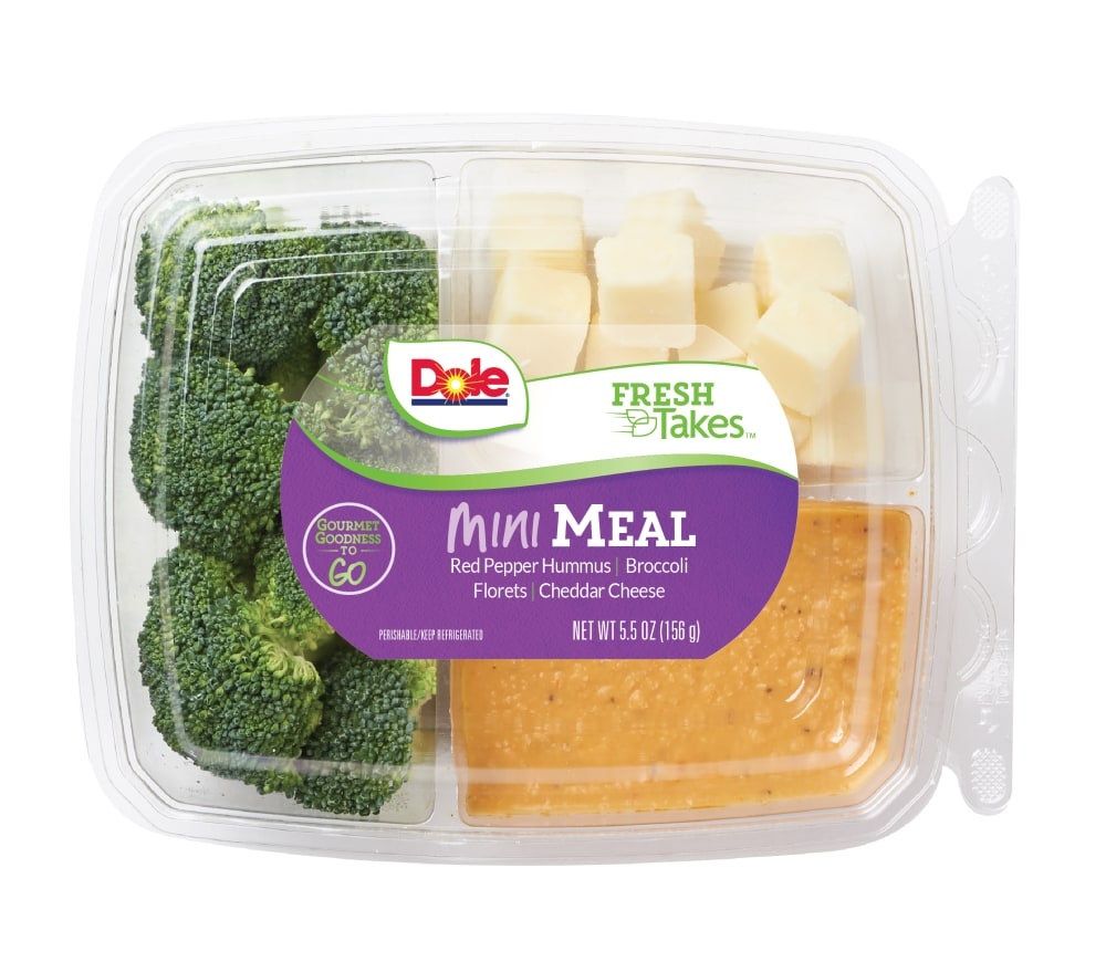 slide 1 of 1, Dole Mini Meal-Red Pepper Hummus Snack Tray, 5.5 oz