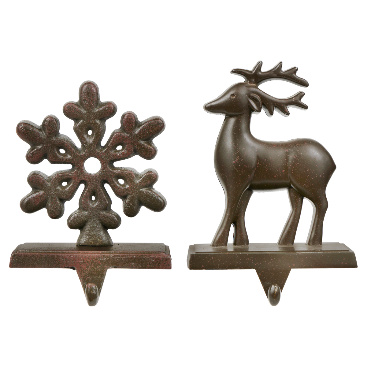 slide 1 of 1, December Home Rustic Stocking Holder Reindeer, 1 ct