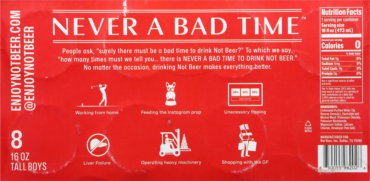 slide 7 of 13, Not Beer American Sparkling Water - 128 oz, 128 oz