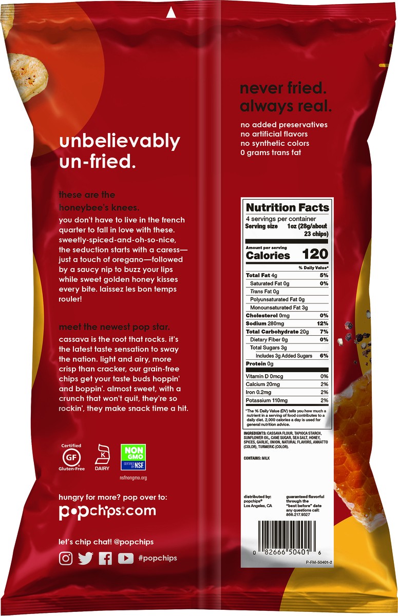 slide 5 of 6, popchips Grain Free, Cajun Honey, 4 oz