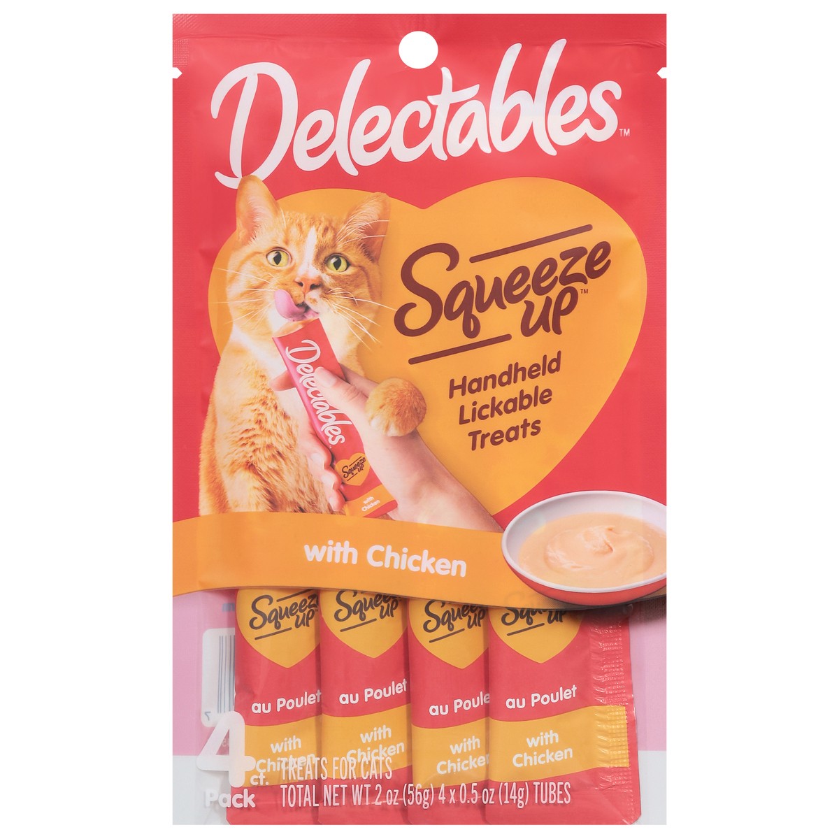 slide 1 of 12, Delectables Squeeze Up with Chicken Lickable Treats 4 - 0.5 oz Tubes, 4 ct