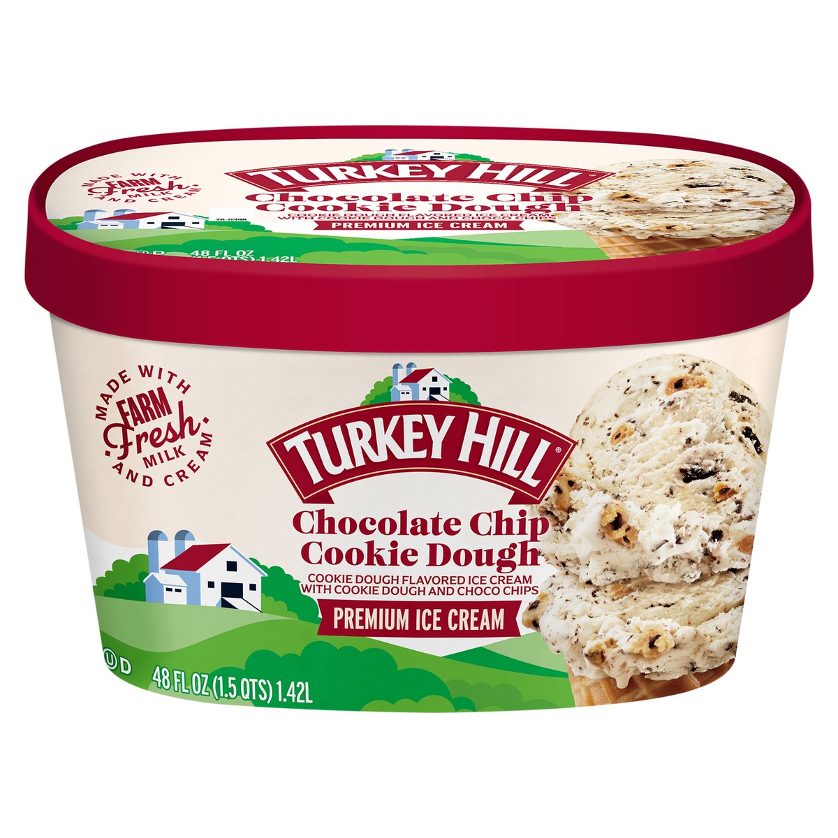 slide 1 of 2, Turkey Hill Chocolate Chip Cookie Dough, 48 fl oz