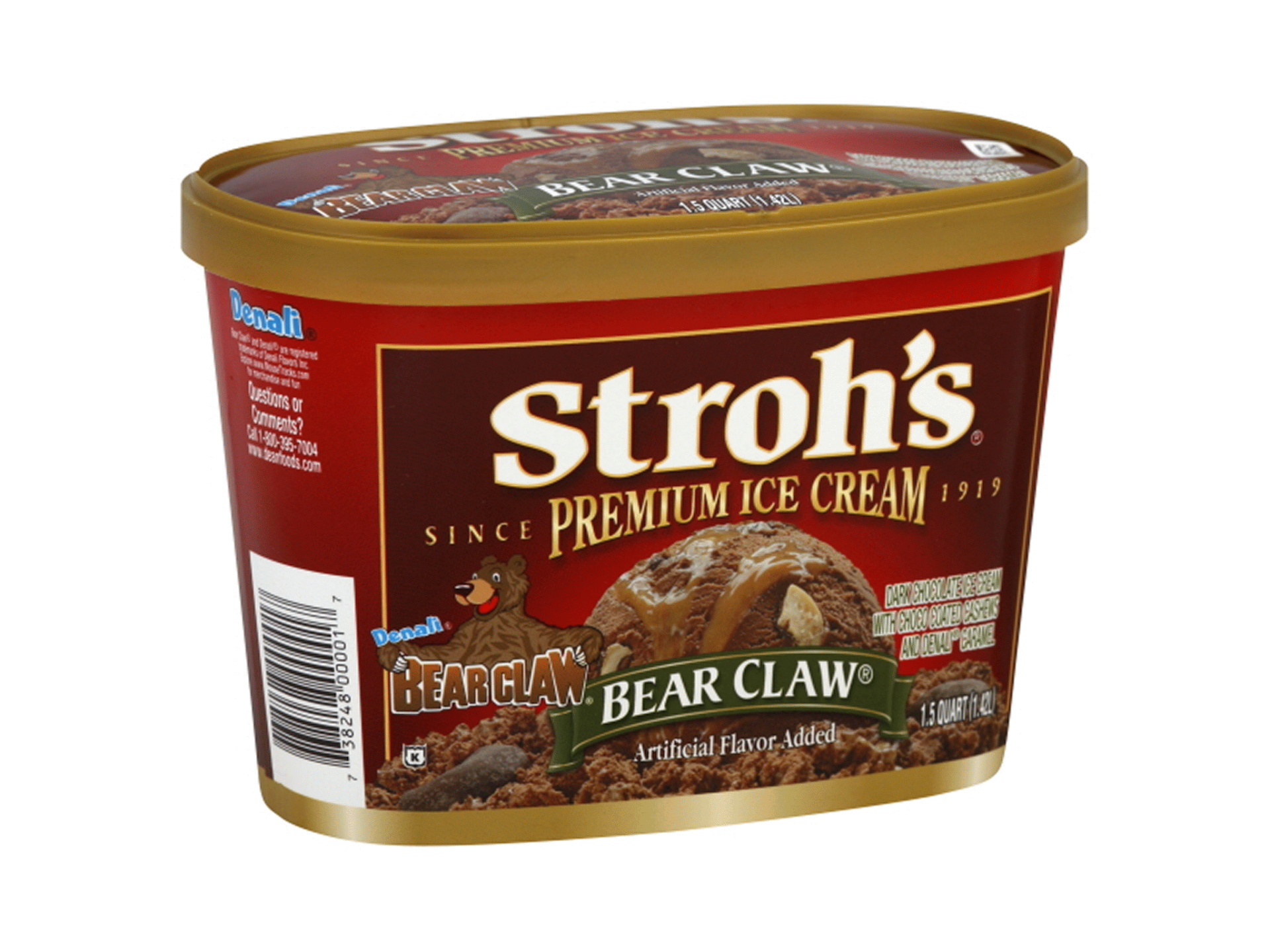 slide 1 of 1, Stroh's Ice Cream Bear Claw, 48 oz