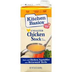 Kitchen Basics Unsalted Chicken Stock, 32 Oz. Carton