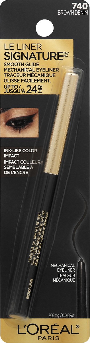 slide 6 of 9, L'Oréal Le Liner Signature Brown Denim 740 Mechanical Eyeliner 306 mg, 0.011 oz