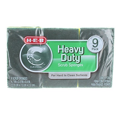 slide 1 of 1, H-E-B Heavy Duty Scrubber, 9 ct