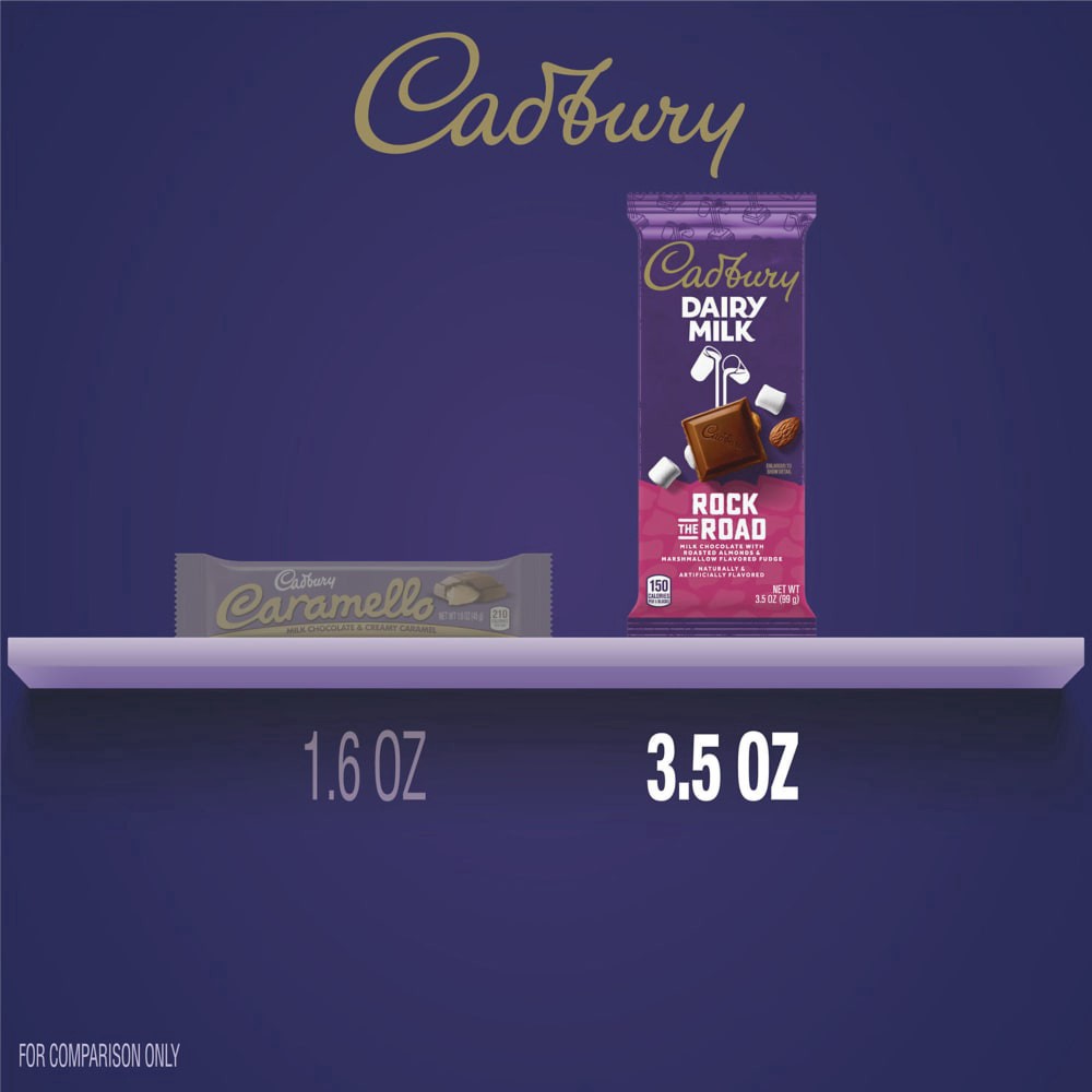 slide 5 of 5, CADBURY DAIRY MILK Rock the Road Milk Chocolate Candy Bar, 3.5 oz, 3.5 oz