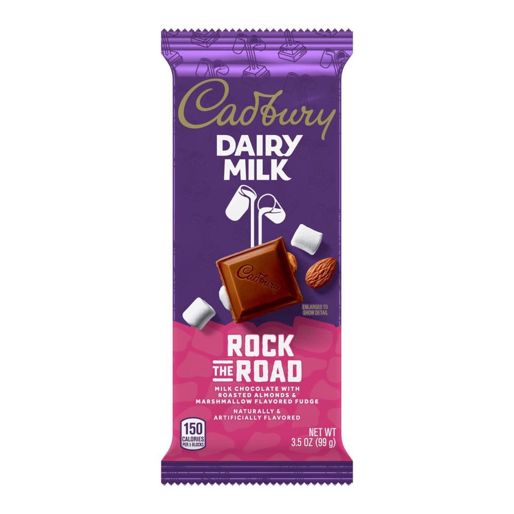 slide 1 of 5, CADBURY DAIRY MILK Rock the Road Milk Chocolate Candy Bar, 3.5 oz, 3.5 oz
