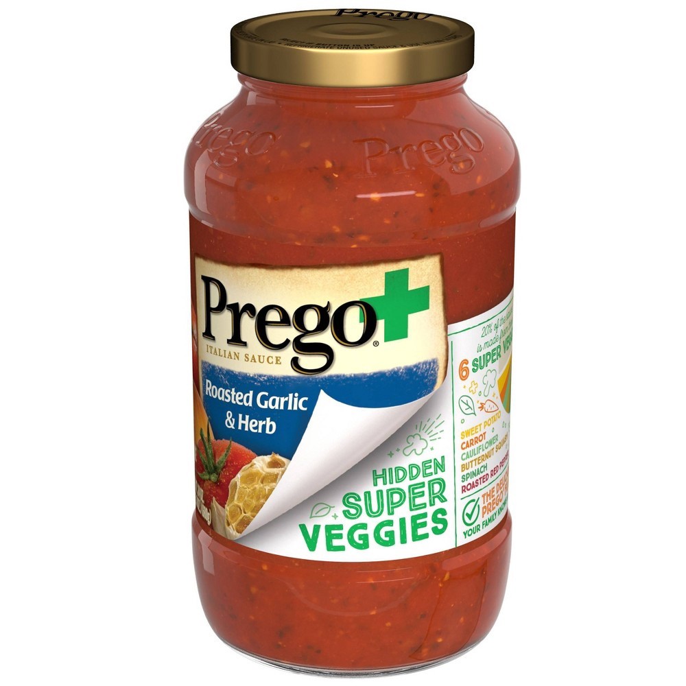 slide 3 of 6, Prego Plus Hidden Veggies Roasted Garlic & Herb Psta Sce, 24 oz