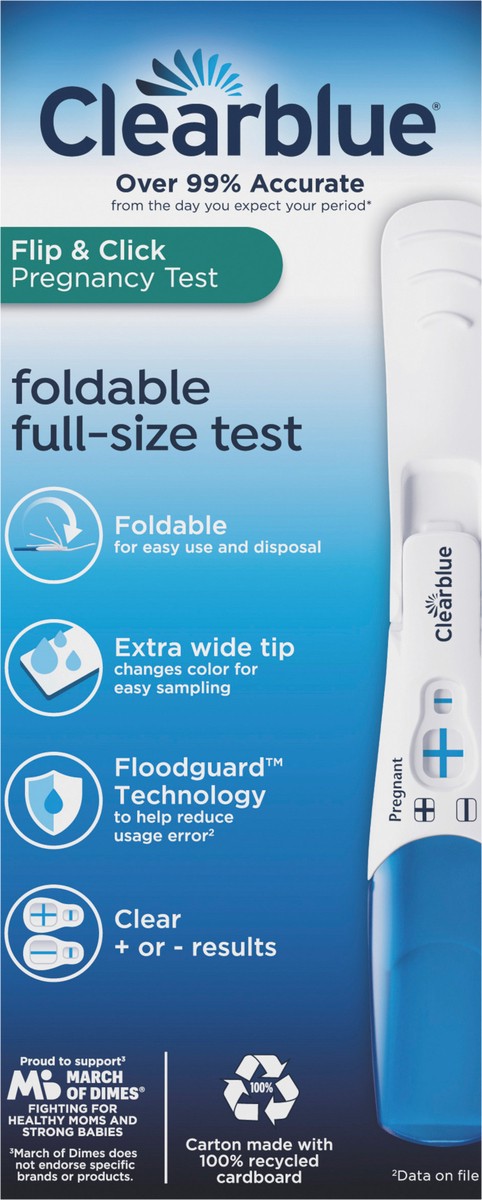 slide 2 of 5, Clearblue Flip & Click Pregnancy Test, 2 Count, 2 ct