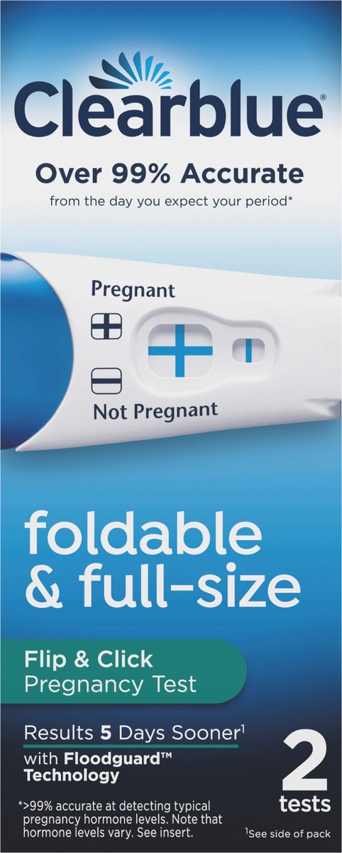 slide 3 of 5, Clearblue Flip & Click Pregnancy Test, 2 Count, 2 ct