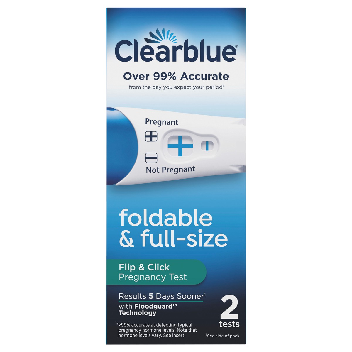 slide 1 of 5, Clearblue Flip & Click Pregnancy Test, 2 Count, 2 ct