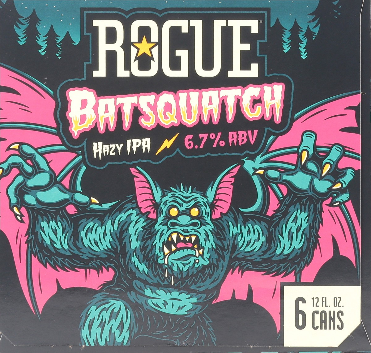 slide 4 of 10, Rogue Hazy IPA Batsquatch Beer 6 - 12 fl oz Cans, 6 ct; 12 oz