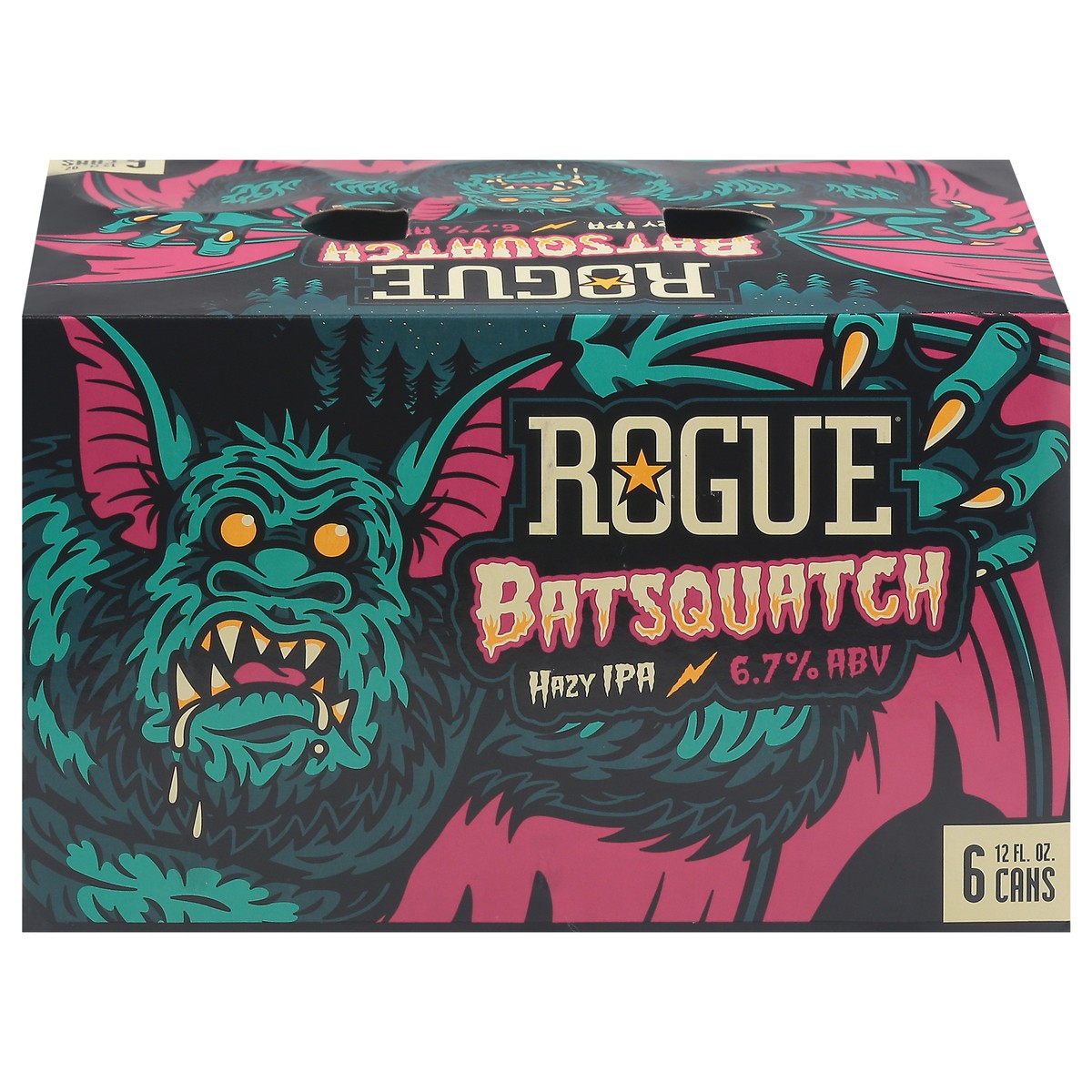 slide 1 of 10, Rogue Hazy IPA Batsquatch Beer 6 - 12 fl oz Cans, 6 ct; 12 oz