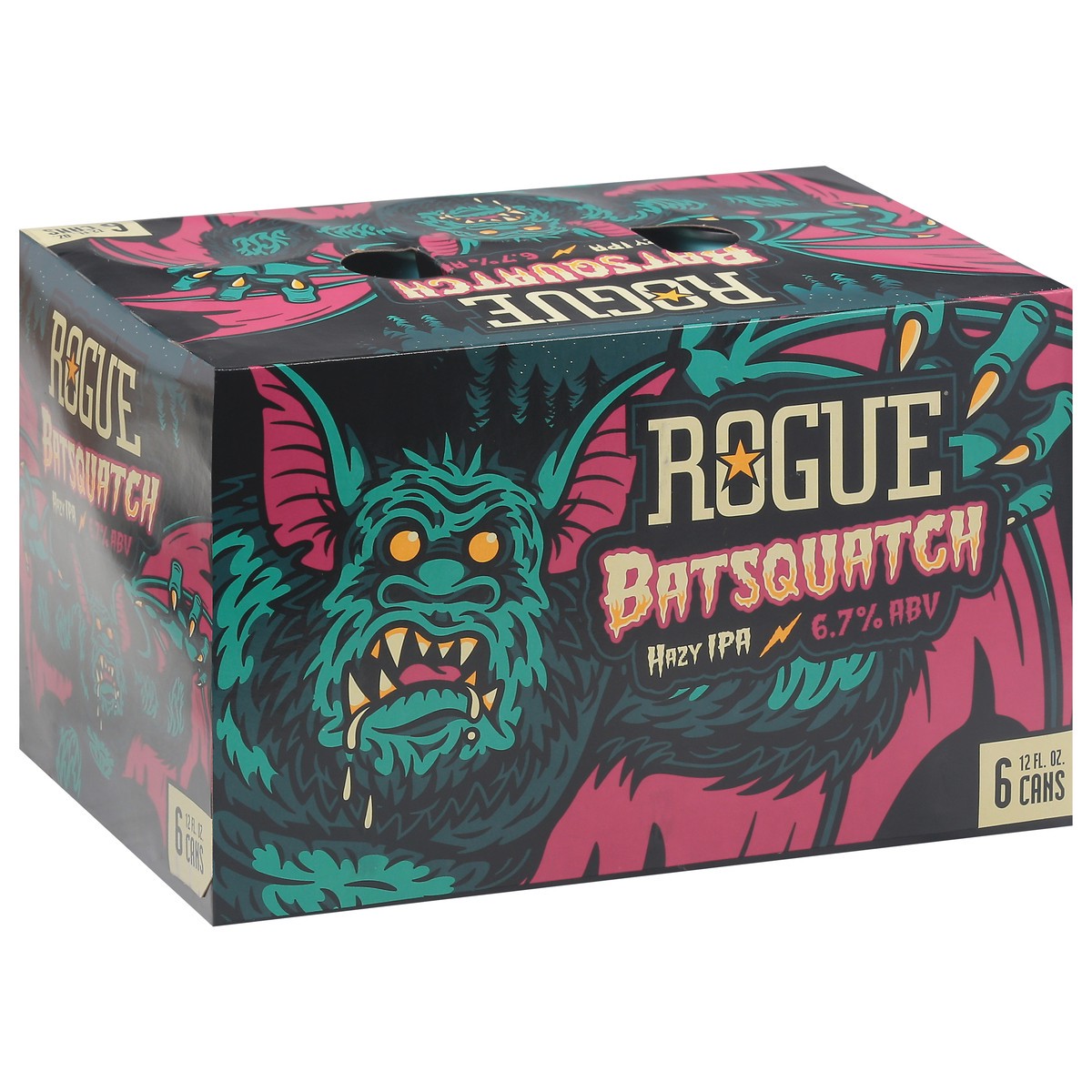 slide 5 of 10, Rogue Hazy IPA Batsquatch Beer 6 - 12 fl oz Cans, 6 ct; 12 oz