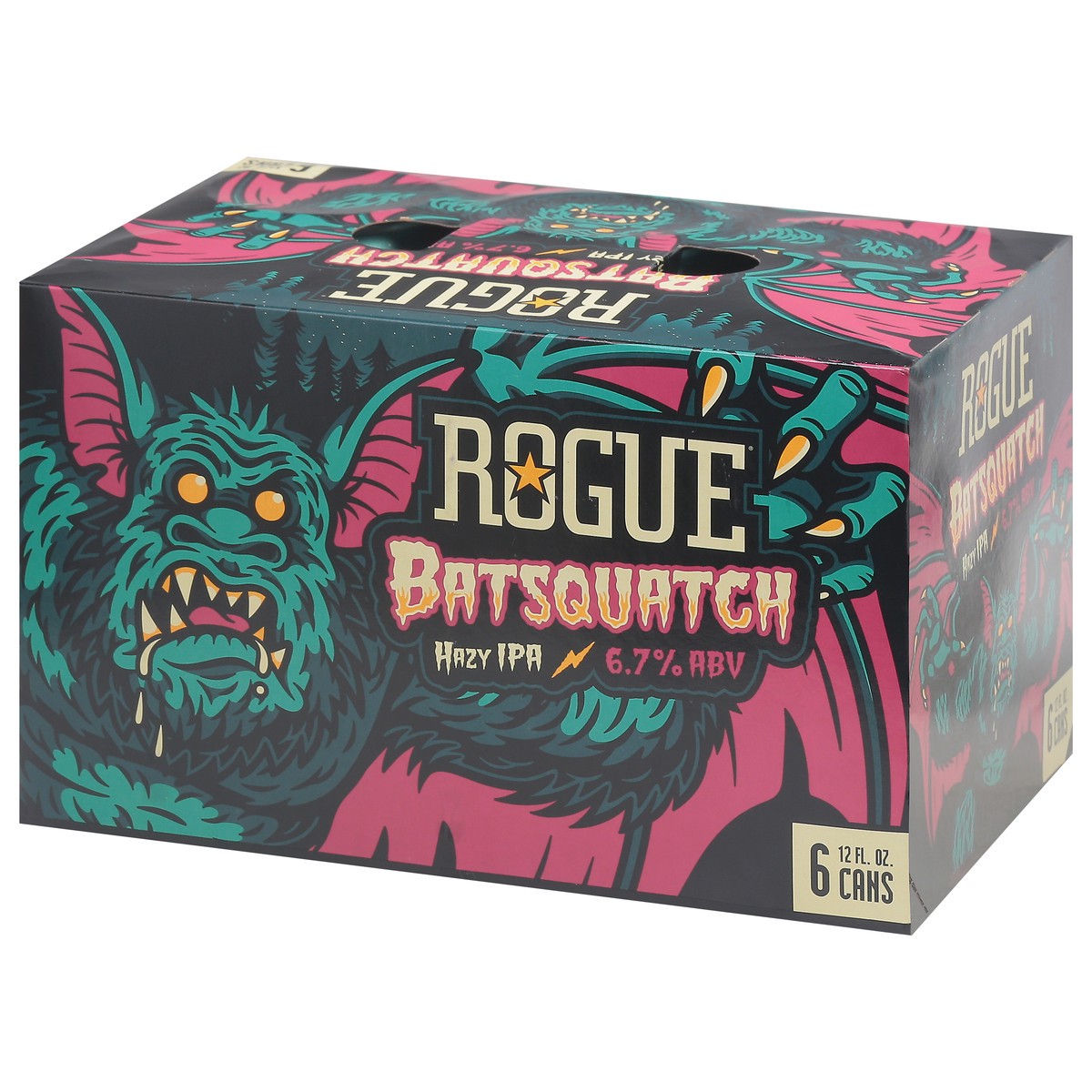 slide 9 of 10, Rogue Hazy IPA Batsquatch Beer 6 - 12 fl oz Cans, 6 ct; 12 oz