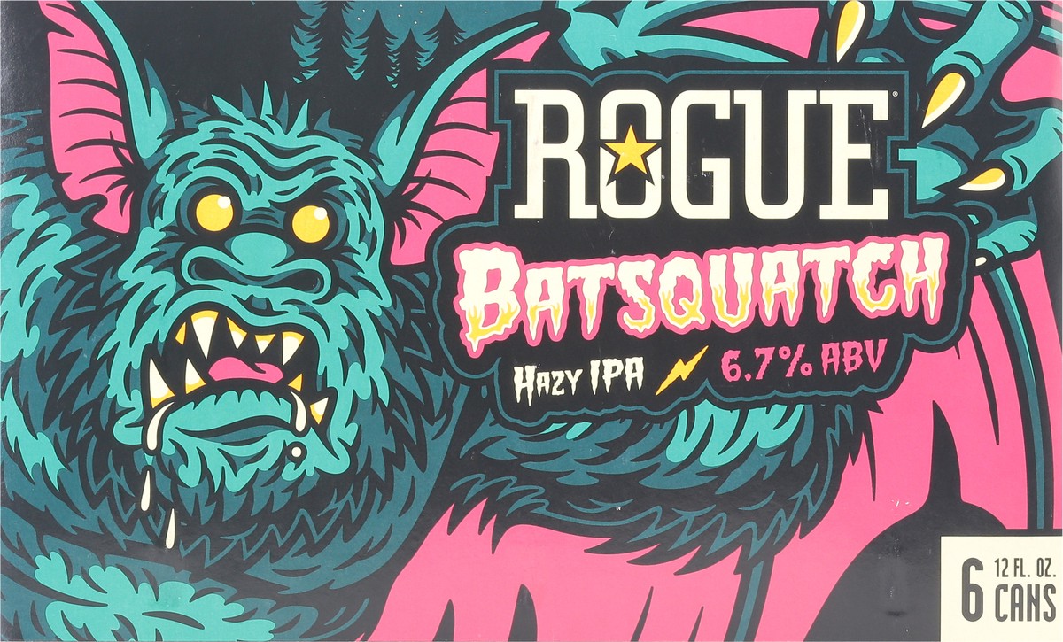 slide 6 of 10, Rogue Hazy IPA Batsquatch Beer 6 - 12 fl oz Cans, 6 ct; 12 oz