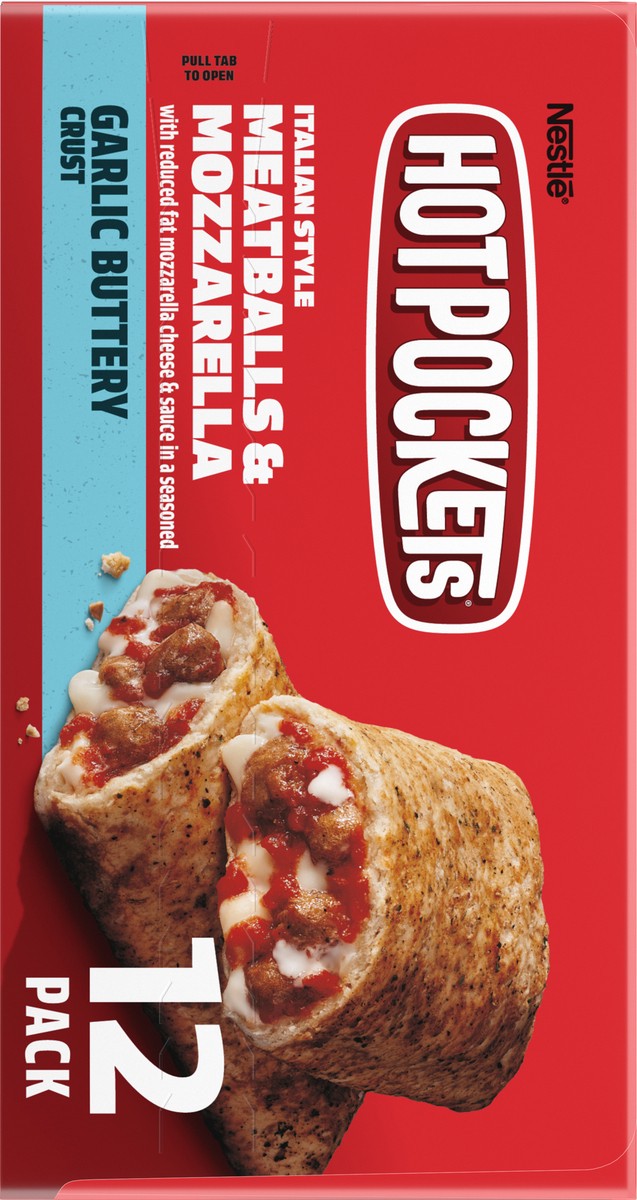 slide 10 of 15, Hot Pockets Italian Style, Meatballs and Mozzarella, Frozen Snack, 12 Pack, 12 ct