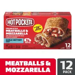 Hot Pockets Meatballs and Mozzarella with Garlic Buttery Seasoned Crust Sandwiches Value Pack
