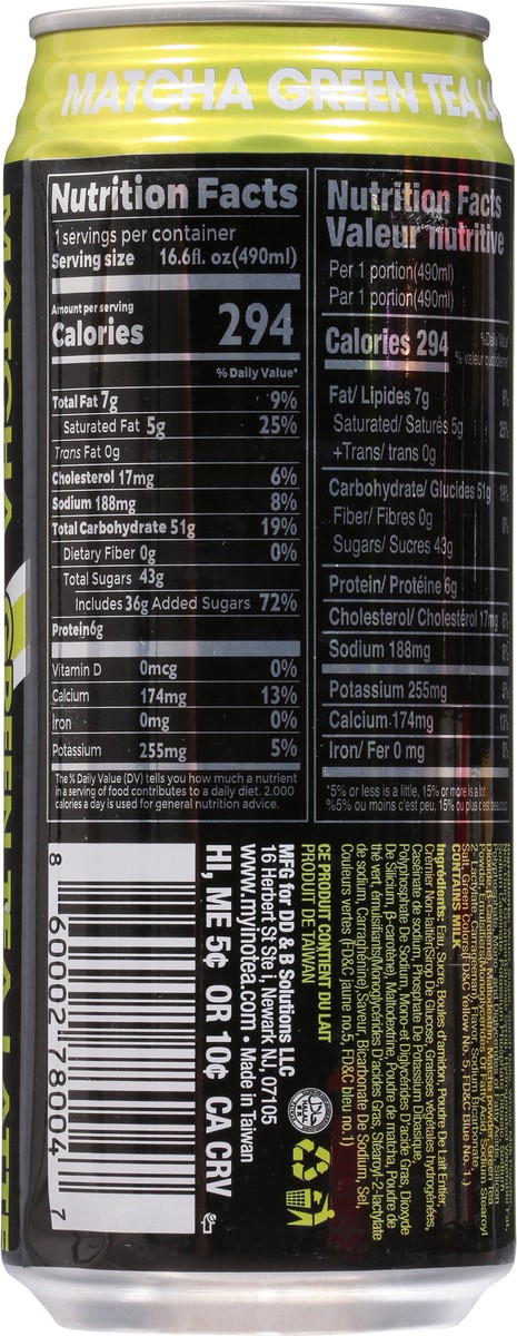 slide 8 of 9, Inotea Matcha Green Tea Latte Bubble Tea with Tapioca Pearls 1 16.6 fl oz, 16.6 fl oz