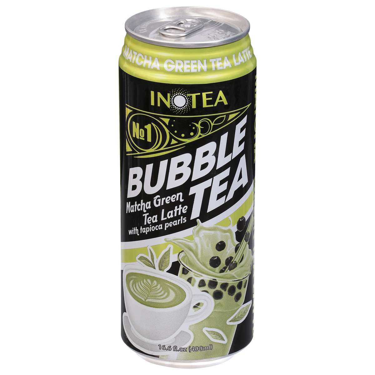 slide 1 of 9, Inotea Matcha Green Tea Latte Bubble Tea with Tapioca Pearls 1 16.6 fl oz, 16.6 fl oz