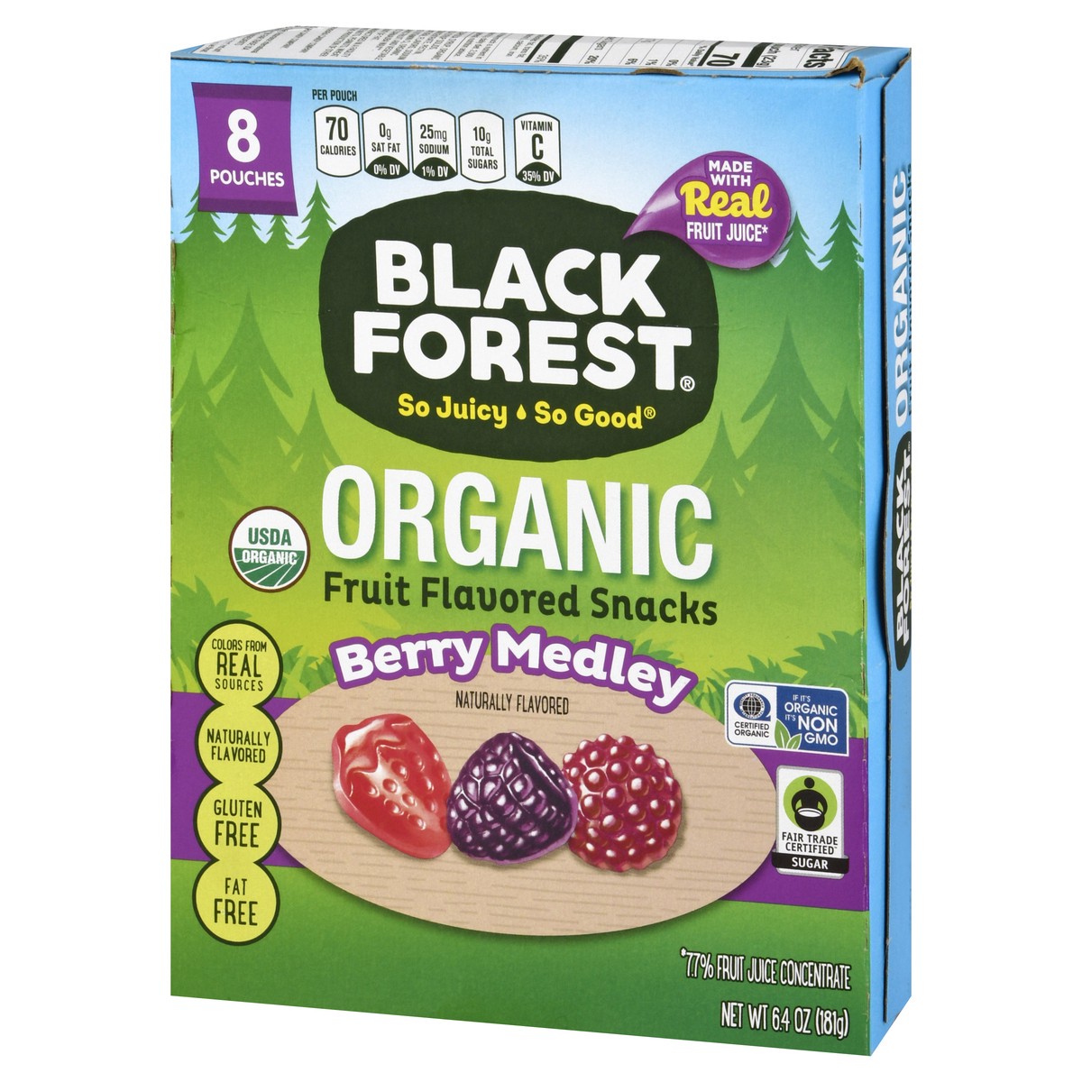 slide 3 of 9, Black Forest Organic Berry Medley Snacks 8 ea, 8 ct; 6.4 oz