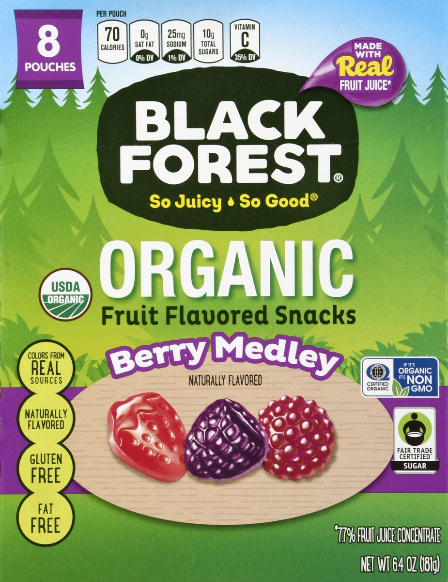 slide 6 of 9, Black Forest Organic Berry Medley Snacks 8 ea, 8 ct; 6.4 oz